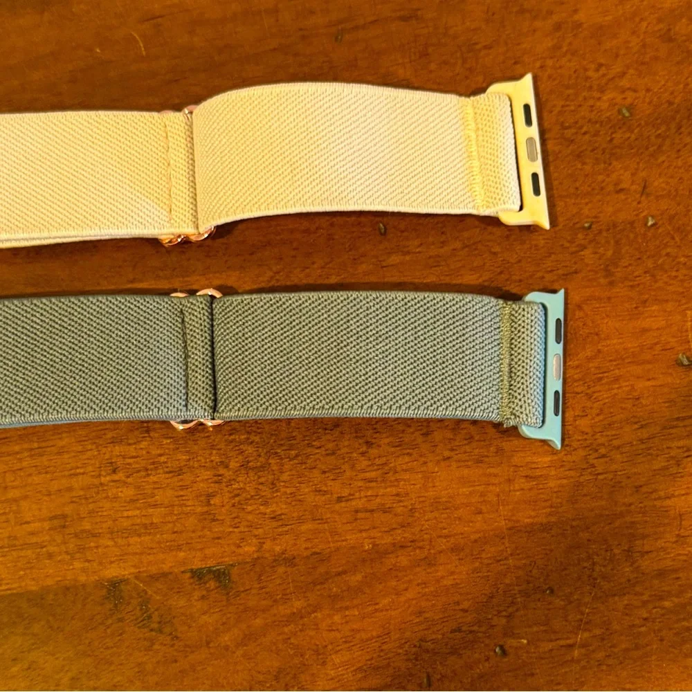 2 Smartwatch bands- adjustable, stretchy & washable. NWOT